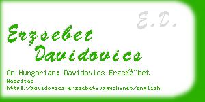 erzsebet davidovics business card